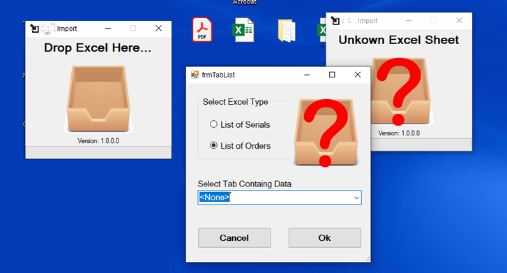 C-vision receiving document import screen